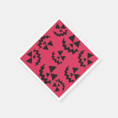 ピンクとブラックのジャックo'ランタン顔 スタンダードカクテルナプキン (角)