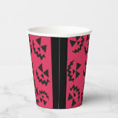 ピンクとブラックのジャックo'ランタン顔 紙コップ (右)