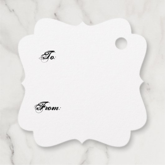 ピンクとブラックのスカルギフトラベル フェイバータグ (裏面)