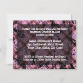 ピンクとブラックのスカルハートパーティの招待状 招待状 (裏面)