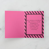ピンクとブラックのストライプのサンキュークード サンキューカード (内部)