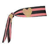 ピンクとブラックのストライプバレンタイン タイヘッドバンド (回転270)