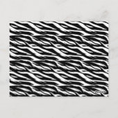 ピンクとブラックのゼブラVer.2の結婚テーブル番号 ポストカード (裏面)