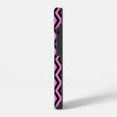 ピンクとブラックのダイヤモンド柄 iPhoneケース (左側面)