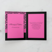 ピンクとブラックのダマスク・サンキューカード サンキューカード (内部)