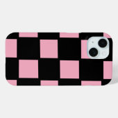 ピンクとブラックのチェック柄iPhone 15ケース Case-Mate iPhoneケース (裏面 (横))