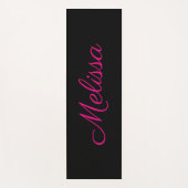 ピンクとブラックのトレンディー ヨガマット (正面)