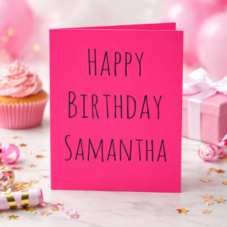 ピンクとブラックのハッピーバースデー シーズンカード