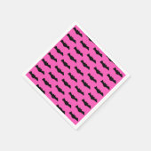 ピンクとブラックのハロウィーンこうもり スタンダードカクテルナプキン (角)