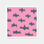 ピンクとブラックのハロウィーンこうもり スタンダードカクテルナプキン (正面)