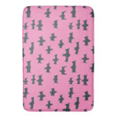 ピンクとブラックのハロウィーンこうもり バスマット (正面縦)