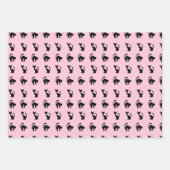 ピンクとブラックのハロウィーンの組み合わせ ラッピングペーパーシート (正面2)