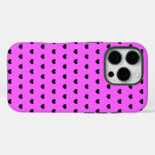 ピンクとブラックのハート柄 Case-Mate iPhoneケース (裏面 (横))