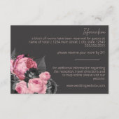 ピンクとブラックのバラ結婚のエンクロージャカード エンクロージャーカード (正面)