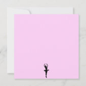 ピンクとブラックのバレリーナとスワール 誕生日招待状 招待状 (裏面)