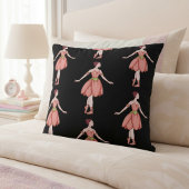 ピンクとブラックのバレリーナ（名前あり） クッション