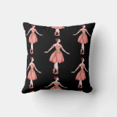 ピンクとブラックのバレリーナ（名前あり） クッション (裏面)