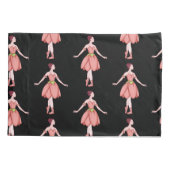 ピンクとブラックのバレリーナ（名前あり） 枕カバー (裏面)