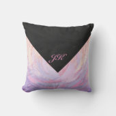 ピンクとブラックのパーソナライズ クッション (正面)