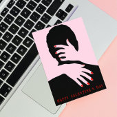 ピンクとブラックのフォトカップル赤タイポグラフィパートナー シーズンカード