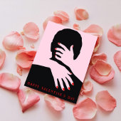 ピンクとブラックのフォトカップル赤タイポグラフィパートナー シーズンカード