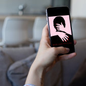 ピンクとブラックのフォトカップル赤タイポグラフィパートナー シーズンカード