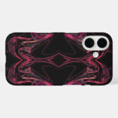 ピンクとブラックのフラクタルデザインのスマホケース Case-Mate iPhoneケース (裏面 (横))