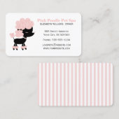 ピンクとブラックのフランスのプードル 名刺 (正面/裏面)