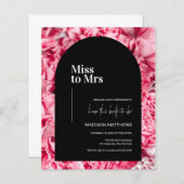 ピンクとブラックのフローラ恋しく思アーチブライダルシャワー (正面/裏面)