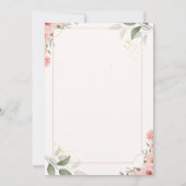 ピンクとブラックのフローラ結婚式招待状 招待状 (裏面)