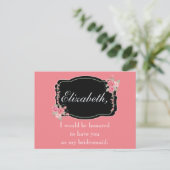 ピンクとブラックのフローラ花嫁の提案 ポストカード (スタンド正面)