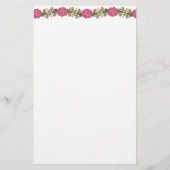 ピンクとブラックのフローラ パーソナライズされた 便箋 (裏面)