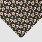 ピンクとブラックのフローラ 薄葉紙 (詳細)