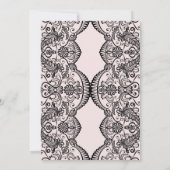 ピンクとブラックのブロケードレースランジェリーシャワー招待状 招待状 (裏面)