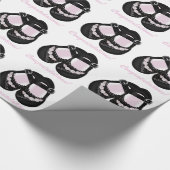 ピンクとブラックのベビーシューズ 出産祝い ラッピングペーパー (角)