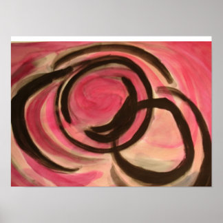 ピンクとブラックのリングや輪ポスター ポスター