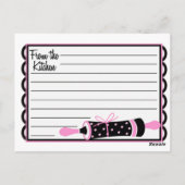 ピンクとブラックのレシピカード ポストカード (裏面)