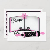 ピンクとブラックのレシピカード ポストカード (正面/裏面)