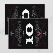 ピンクとブラックのロックンロール ミュージックをテーマにしたウェディング ポストカード (正面/裏面)