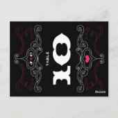 ピンクとブラックのロックンロール ミュージックをテーマにしたウェディング ポストカード (裏面)
