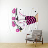 ピンクとブラックのローラースケート タペストリー (インサイチュ(横))