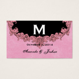 ピンクとブラックのヴィンテージモノグラム結婚式の引き出物V30