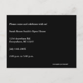 ピンクとブラックの卒業式オープンハウスのクラス インビテーションポストカード (裏面)