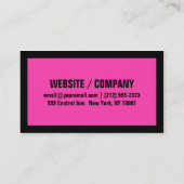 ピンクとブラックの大型文字はっきりした名刺 名刺 (裏面)