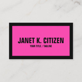 ピンクとブラックの大型文字はっきりした名刺 名刺