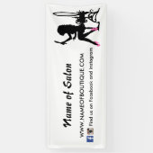 ピンクとブラックの女の子らしい女の子ヘアと美しいサロン 横断幕 (縦)