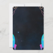 ピンクとブラックの宇宙をテーマにした誕生日パーティー 招待状 (裏面)