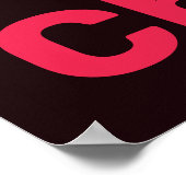 ピンクとブラックの定型さくらんぼトリプレット&キャプション ポスター (角)