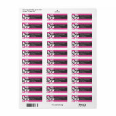 ピンクとブラックの差出人住所ラベル ラベル (フルシート)