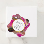 ピンクとブラックの抽象芸術と金ゴールド渦巻き フェイバータグ (インサイチュ)